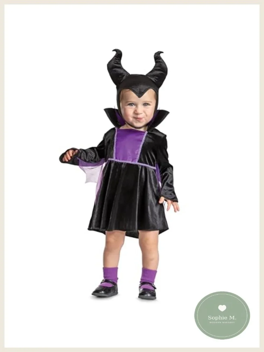 Infant Maleficent Halloween Costume with Horned Headpiece, Disney Baby Outfit